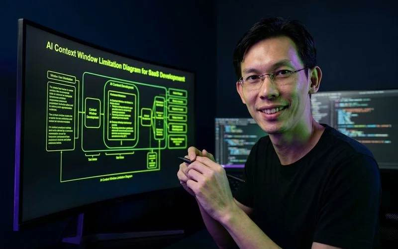 AI context window limitation diagram for SaaS development