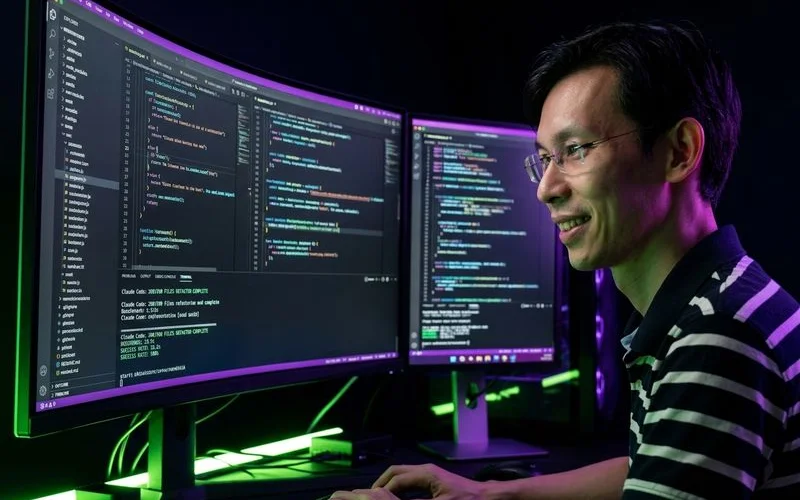 Claude Code testing with 200-file SaaS project showing multi-file refactoring performance