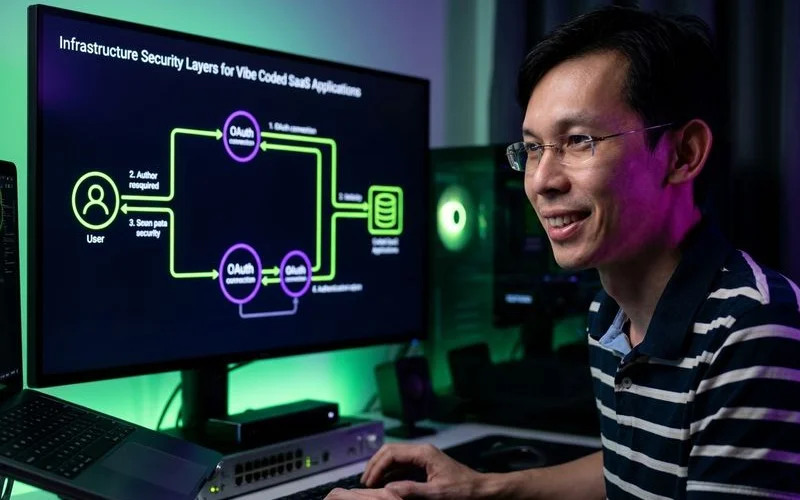 Infrastructure security layers for vibe coded SaaS applications