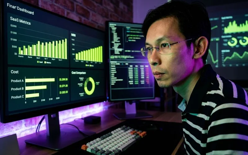 Monthly cost comparison across three vibe coded SaaS products