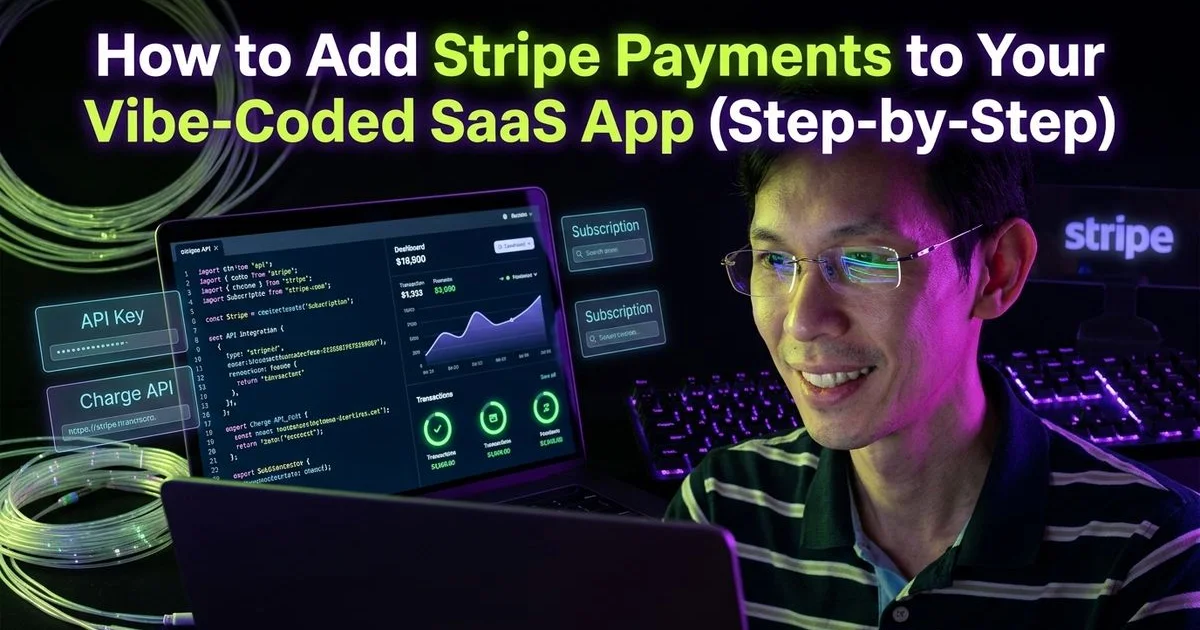 How to Add Stripe Payments to Your Vibe-Coded SaaS App (Step-by-Step)