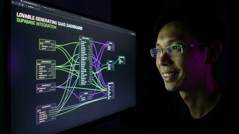 Lovable interface generating a SaaS dashboard