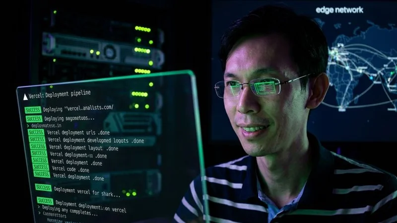 Vercel deployment dashboard showing SaaS project metrics